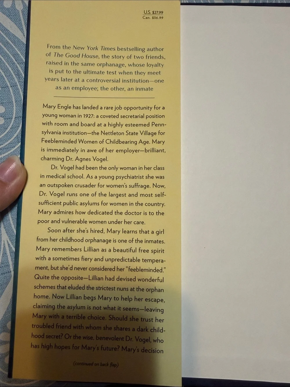 Historical Fiction Hardcover book: Foundling by Ann Leary